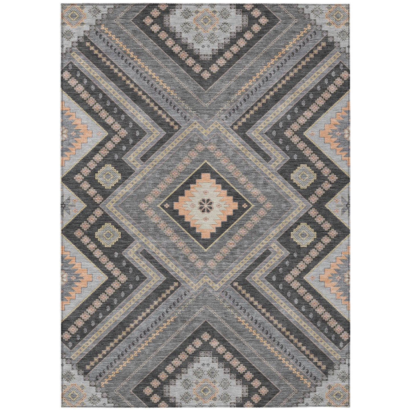 Addison Rugs Chantille ACN1010GY 9 x 12 (ft) Loomed Polyester Gray Rectangular Indoor/Outdoor Machine washable Pet Friendly Area rug