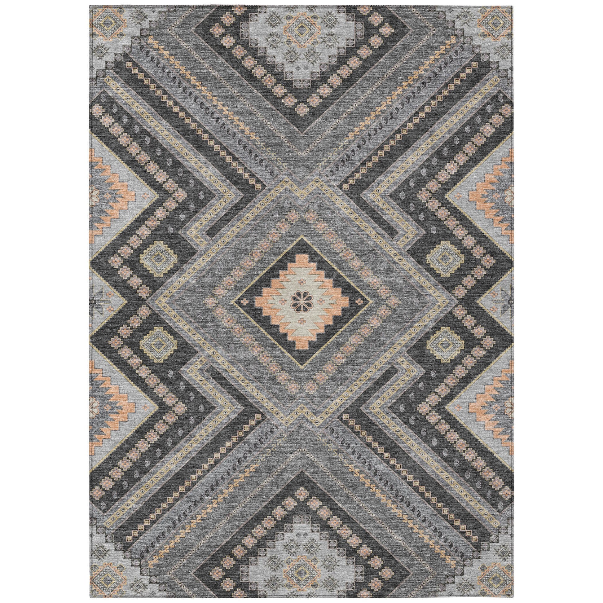 Addison Rugs Chantille ACN1010GY 9 x 12 (ft) Loomed Polyester Gray Rectangular Indoor/Outdoor Machine washable Pet Friendly Area rug