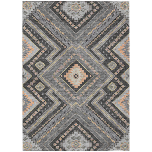 Addison Rugs Chantille ACN1010GY 9 x 12 (ft) Loomed Polyester Gray Rectangular Indoor/Outdoor Machine washable Pet Friendly Area rug