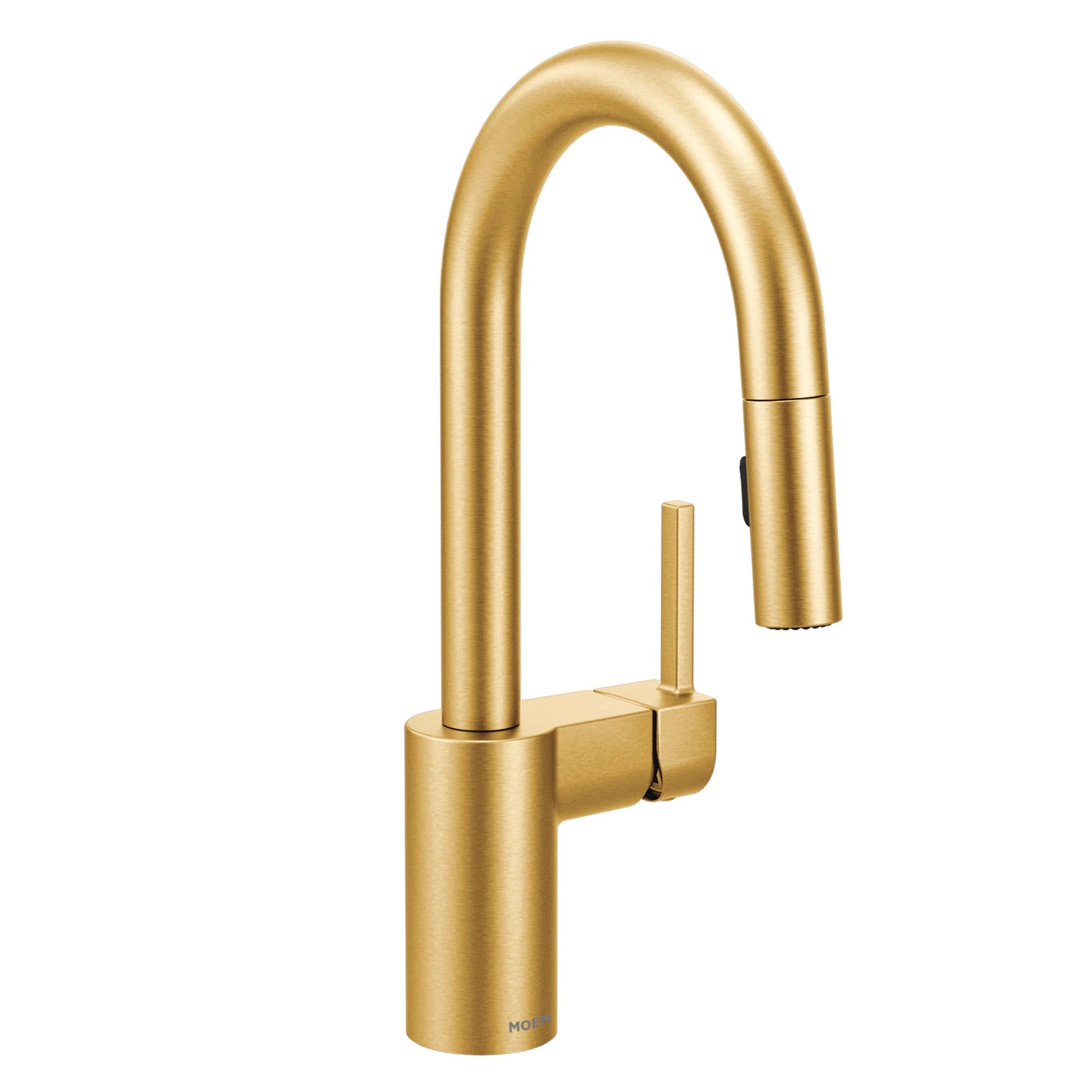 Moen Brushed Gold Single Handle Deck-mount Bar and Prep Kitchen Faucet with Sprayer