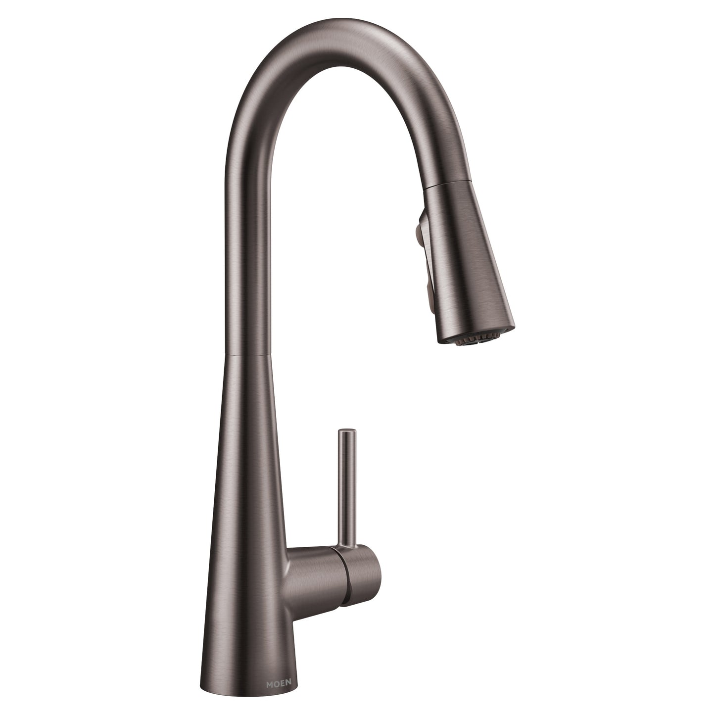 Moen Black Stainless Steel Single Handle Deck-mount Pull-down Kitchen Faucet with Sprayer (Includes Deck Plate)