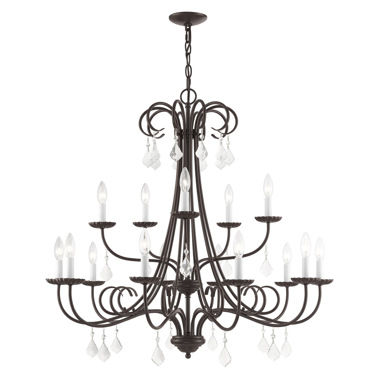 Livex Lighting Daphne 15 -Light Matte Bronze Indoor Crystal Steel Chandelier