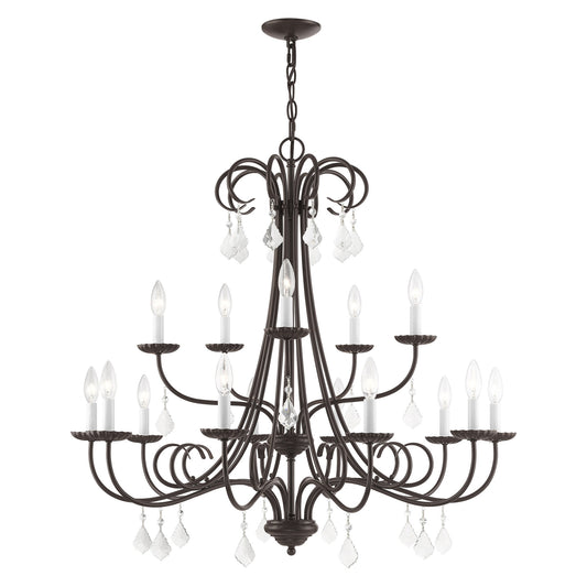 Livex Lighting Daphne 15 -Light Matte Bronze Indoor Crystal Steel Chandelier