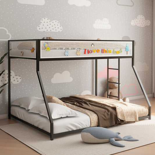 Fun Orange Black Twin over queen Bunk Bed