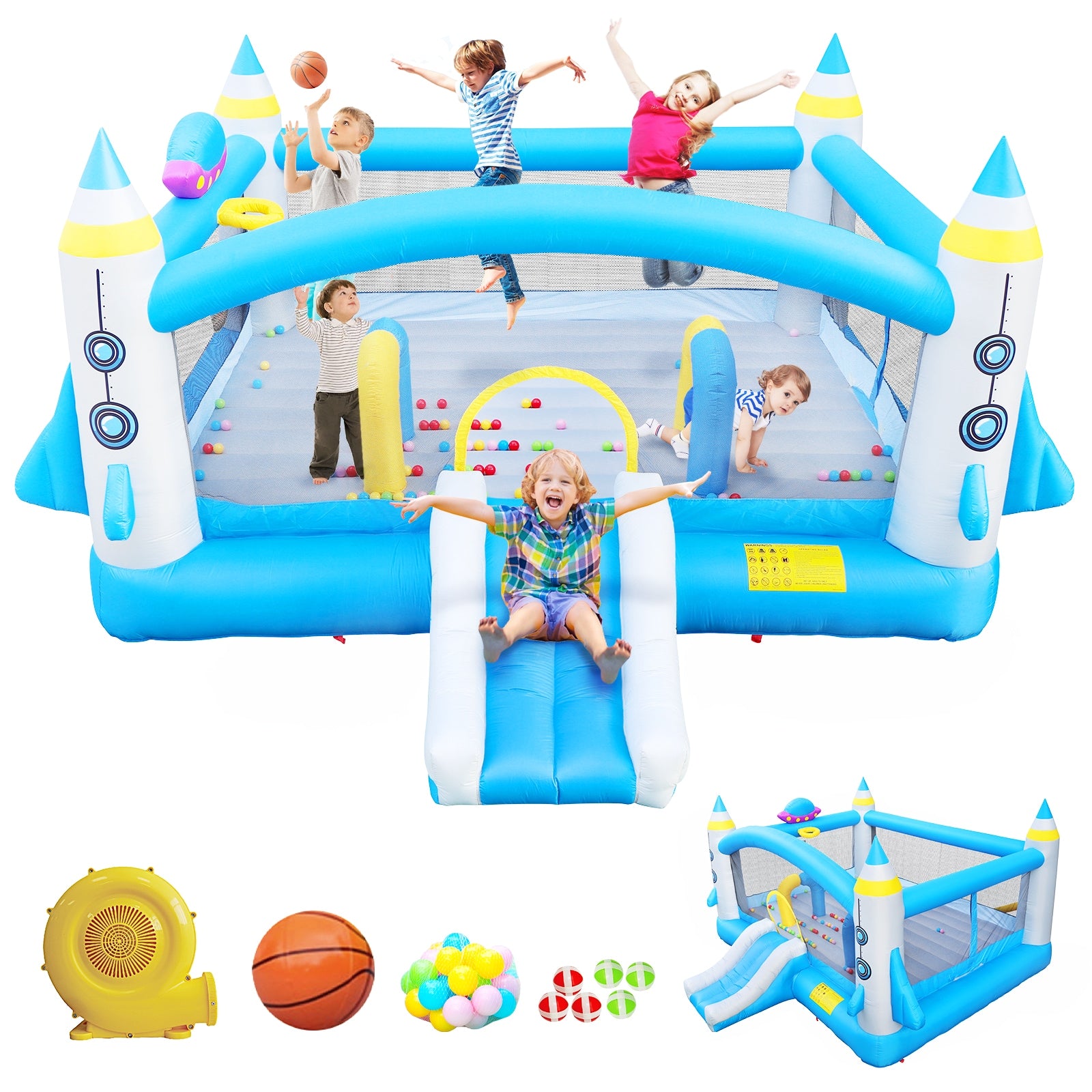 Siavonce Bounce Houses 180-in Plastic Bounce house
