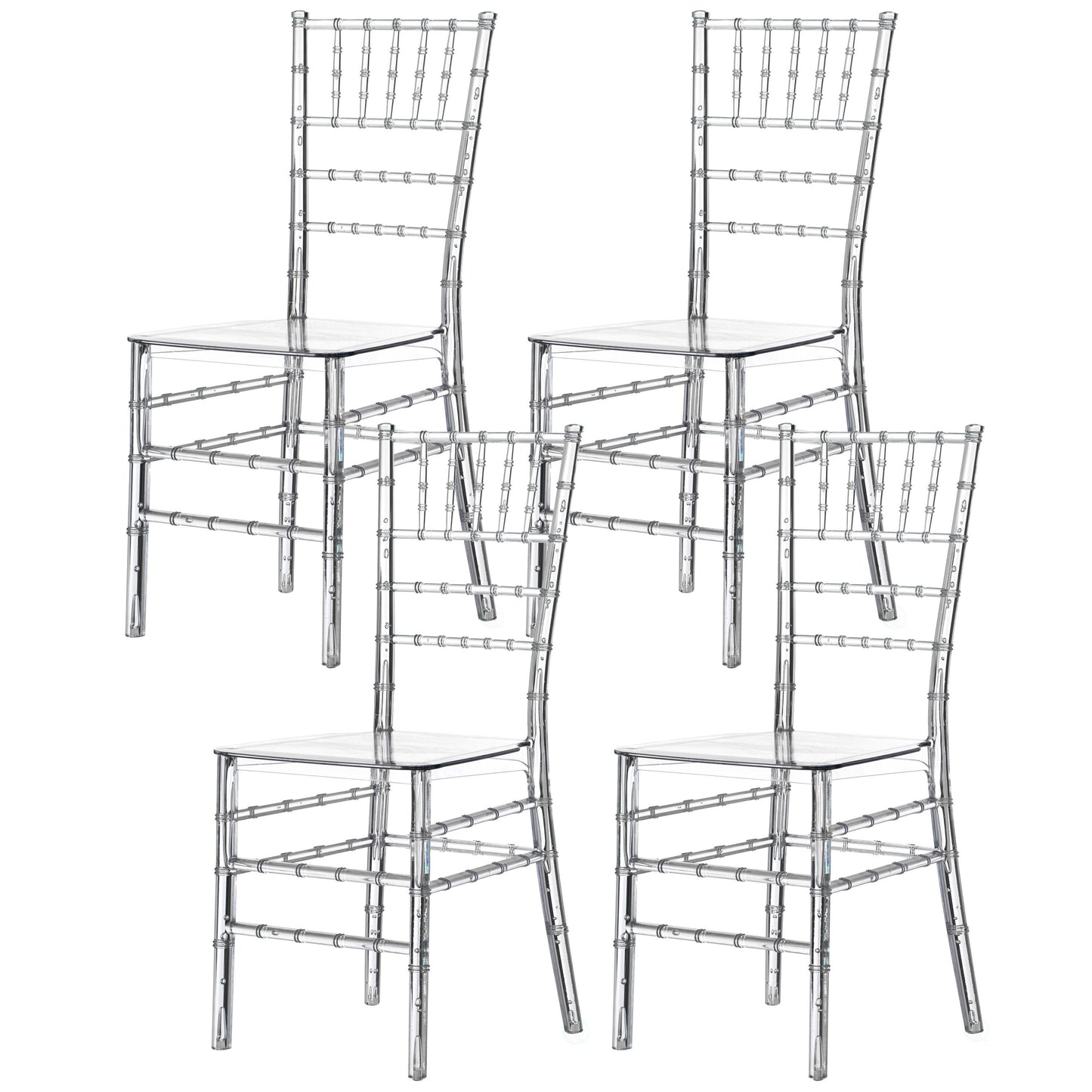 FABULAXE 4 -Pack 18-in W Modern Clear Accent Chair