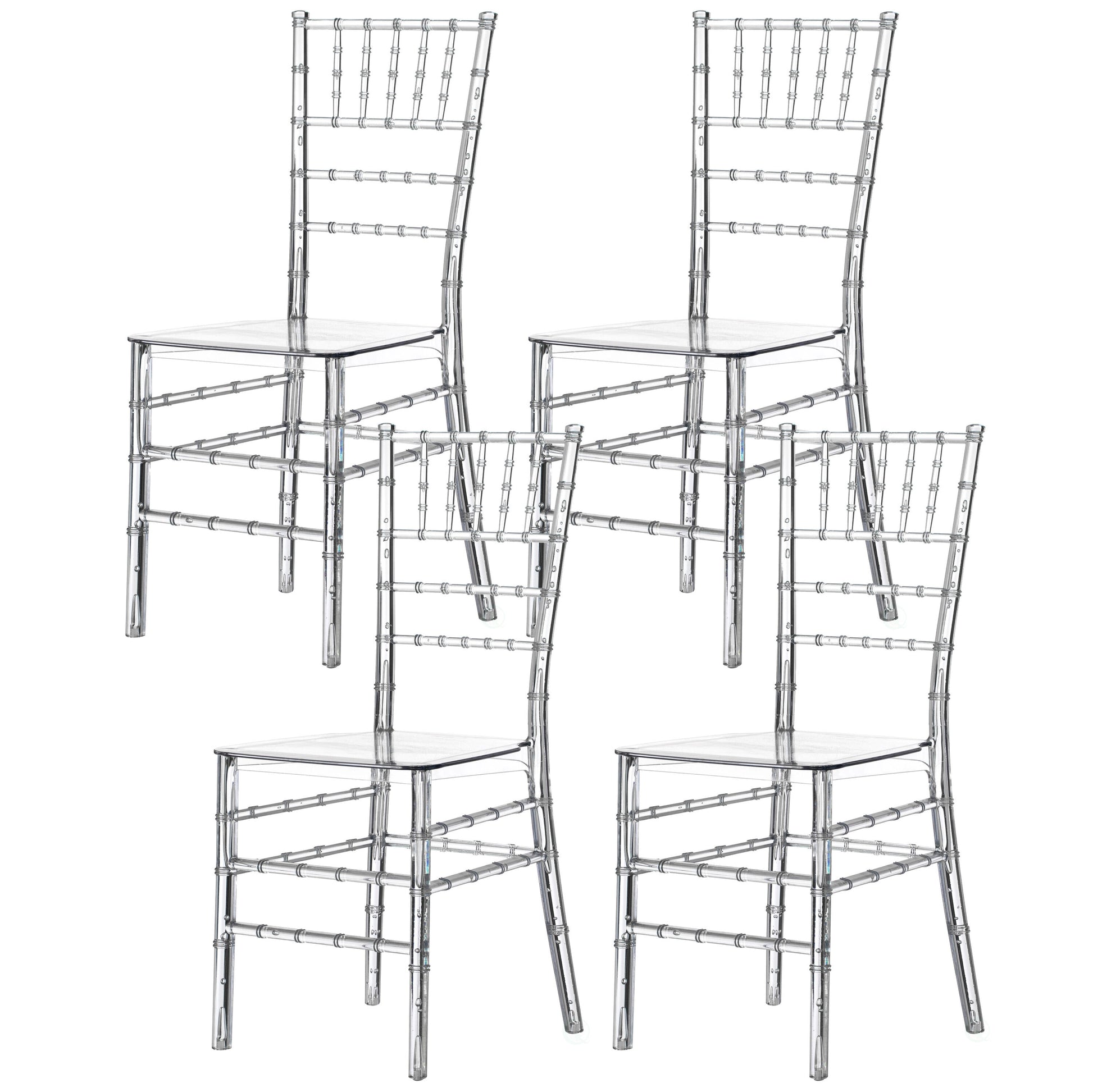 FABULAXE 4 -Pack 18-in W Modern Clear Accent Chair
