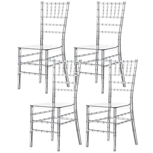 FABULAXE 4 -Pack 18-in W Modern Clear Accent Chair
