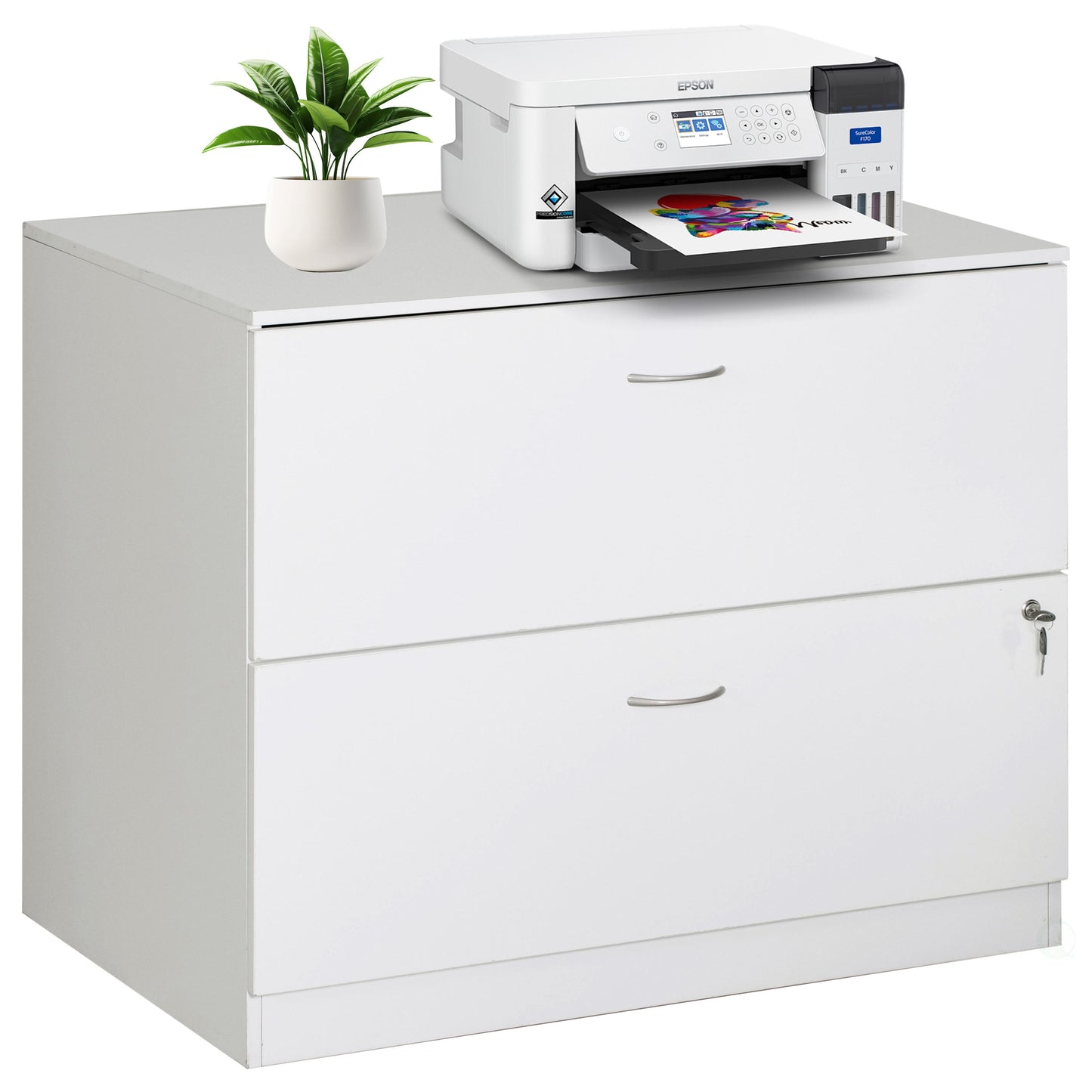 Basicwise White 2 -Drawer 35.75-in File Cabinet