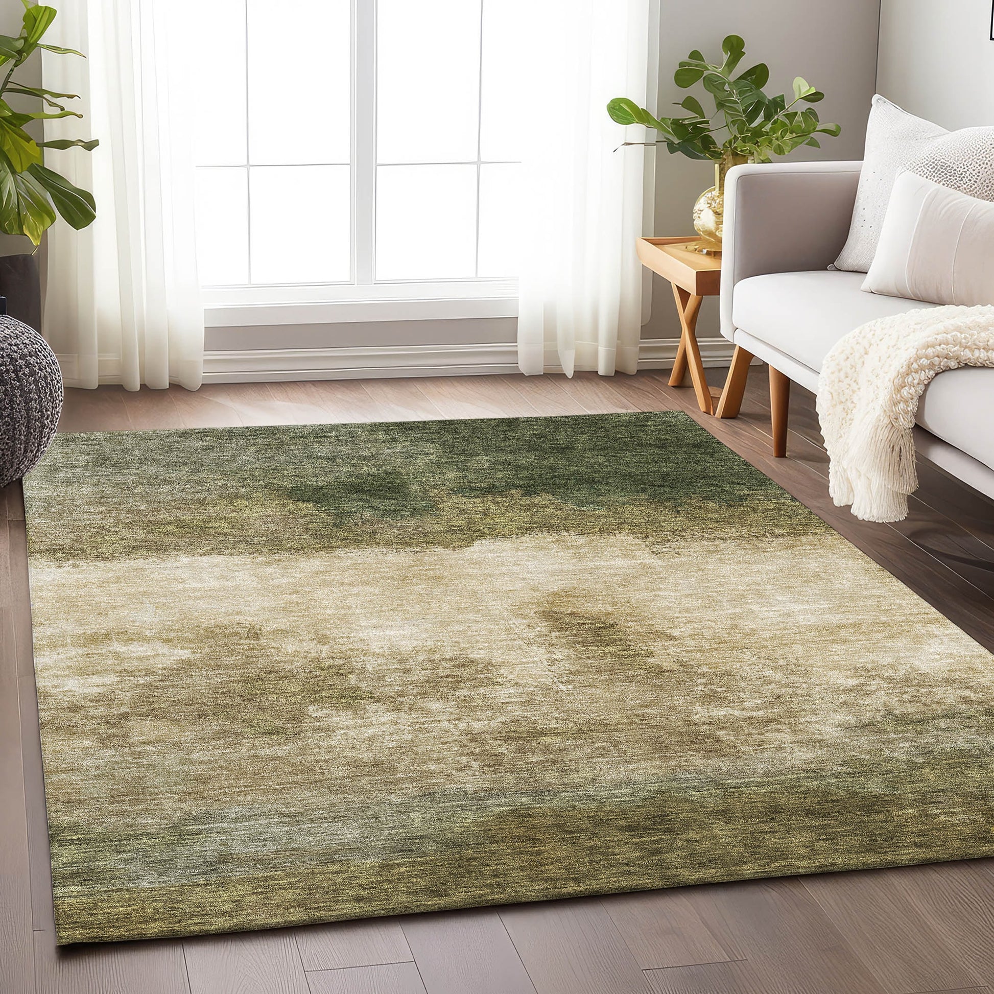 Addison Rugs Chantille ACN1070FE 10 x 14 (ft) Polyester Fern Rectangular Indoor/Outdoor Geometric Machine washable Pet Friendly Area rug