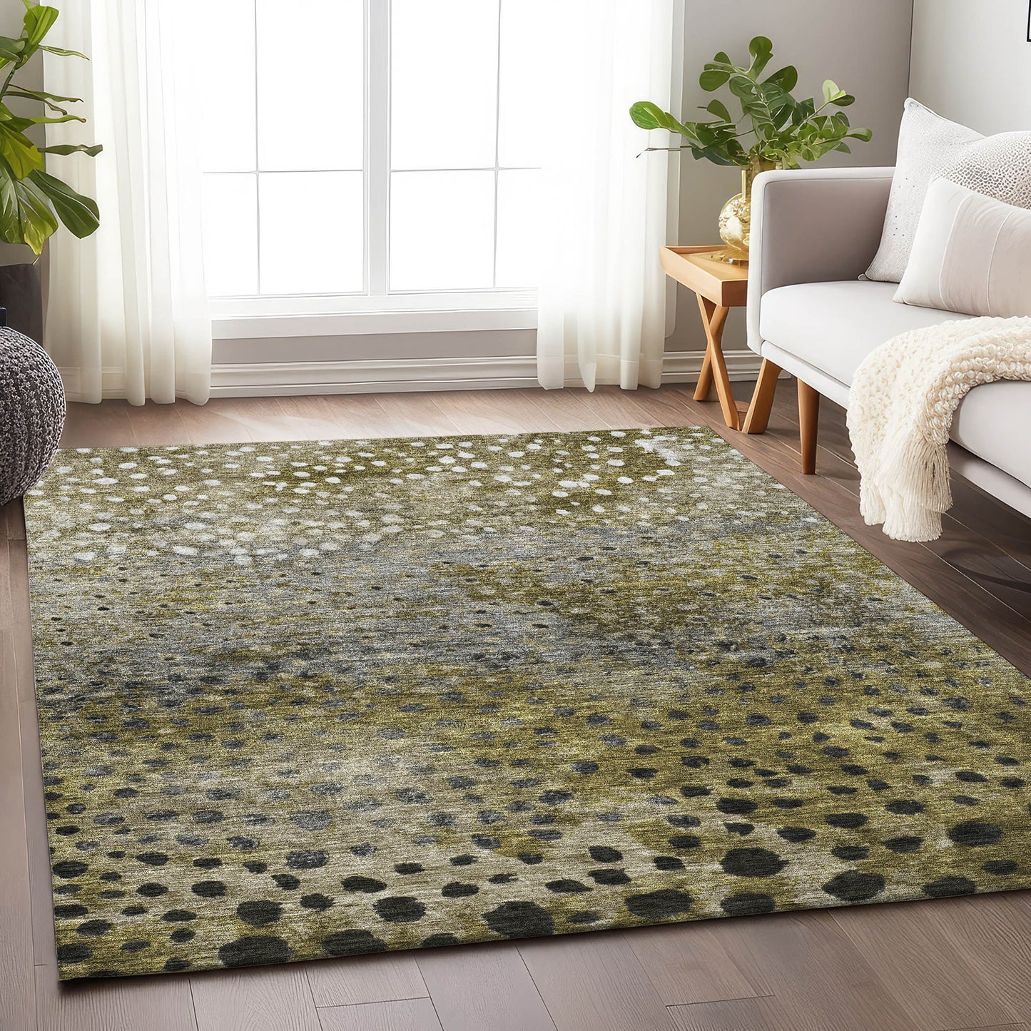 Addison Rugs Chantille ACN1074BR 10 x 14 (ft) Polyester Brown Rectangular Indoor/Outdoor Geometric Machine washable Pet Friendly Area rug