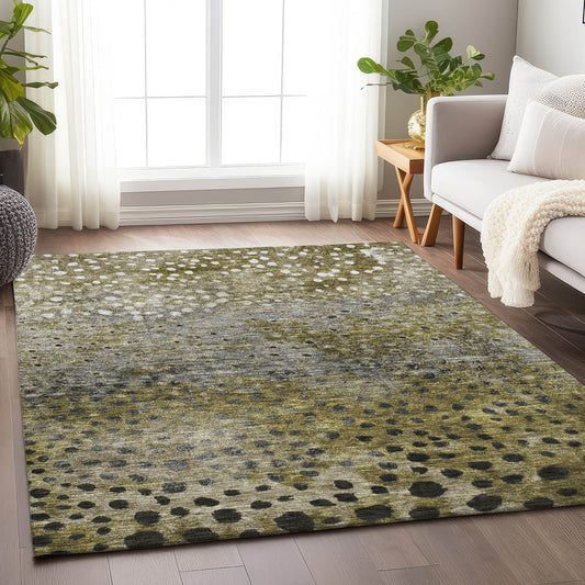 Addison Rugs Chantille ACN1074BR 10 x 14 (ft) Polyester Brown Rectangular Indoor/Outdoor Geometric Machine washable Pet Friendly Area rug