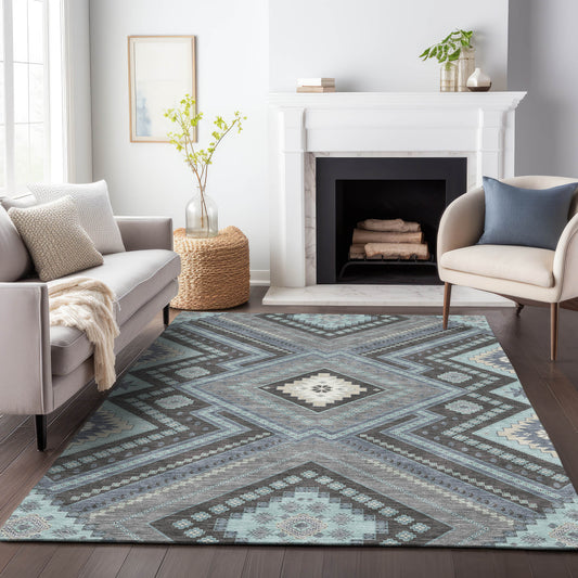 Addison Rugs Chantille ACN1010PW 9 x 12 (ft) Loomed Polyester Pewter Rectangular Indoor/Outdoor Machine washable Pet Friendly Area rug