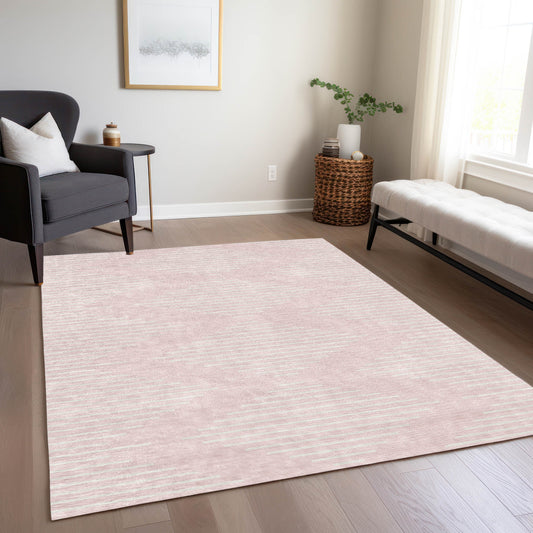 Addison Rugs Chantille ACN1016PI 10 x 14 (ft) Polyester Pink Rectangular Indoor/Outdoor Geometric Machine washable Pet Friendly Area rug