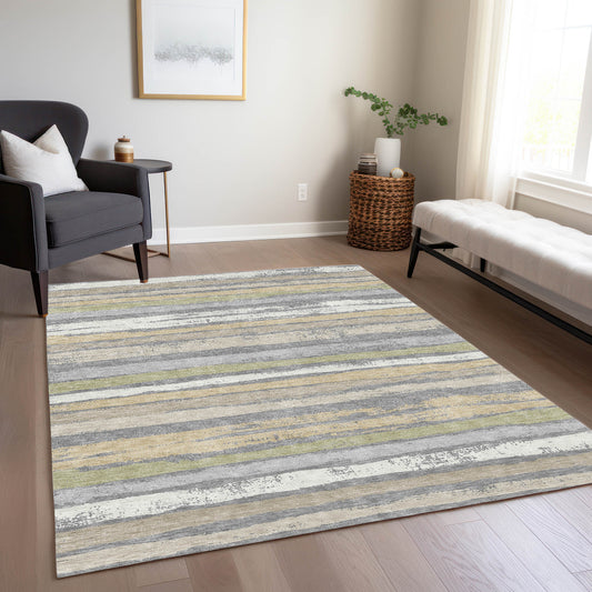 Addison Rugs Chantille ACN1019GY 9 x 12 (ft) Loomed Polyester Gray Rectangular Indoor/Outdoor Machine washable Pet Friendly Area rug