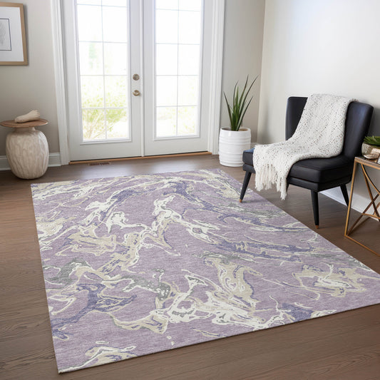 Addison Rugs Chantille ACN1035LV 9 x 12 (ft) Loomed Polyester Lavender Rectangular Indoor/Outdoor Machine washable Pet Friendly Area rug