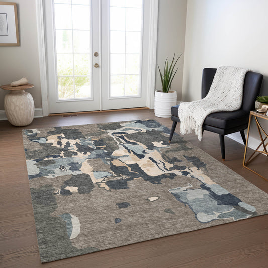 Addison Rugs Chantille ACN1028TP 10 x 14 (ft) Polyester Taupe Rectangular Indoor/Outdoor Geometric Machine washable Pet Friendly Area rug