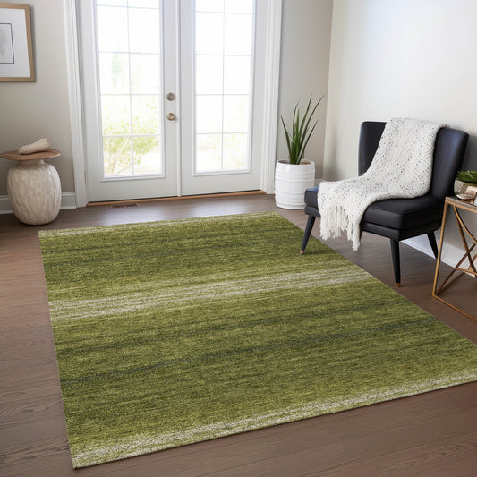 Addison Rugs Chantille ACN1033OL 9 x 12 (ft) Loomed Polyester Olive Rectangular Indoor/Outdoor Machine washable Pet Friendly Area rug