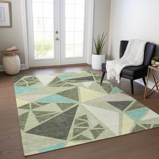 Addison Rugs Chantille ACN1039AL 9 x 12 (ft) Loomed Polyester Aloe Rectangular Indoor/Outdoor Machine washable Pet Friendly Area rug
