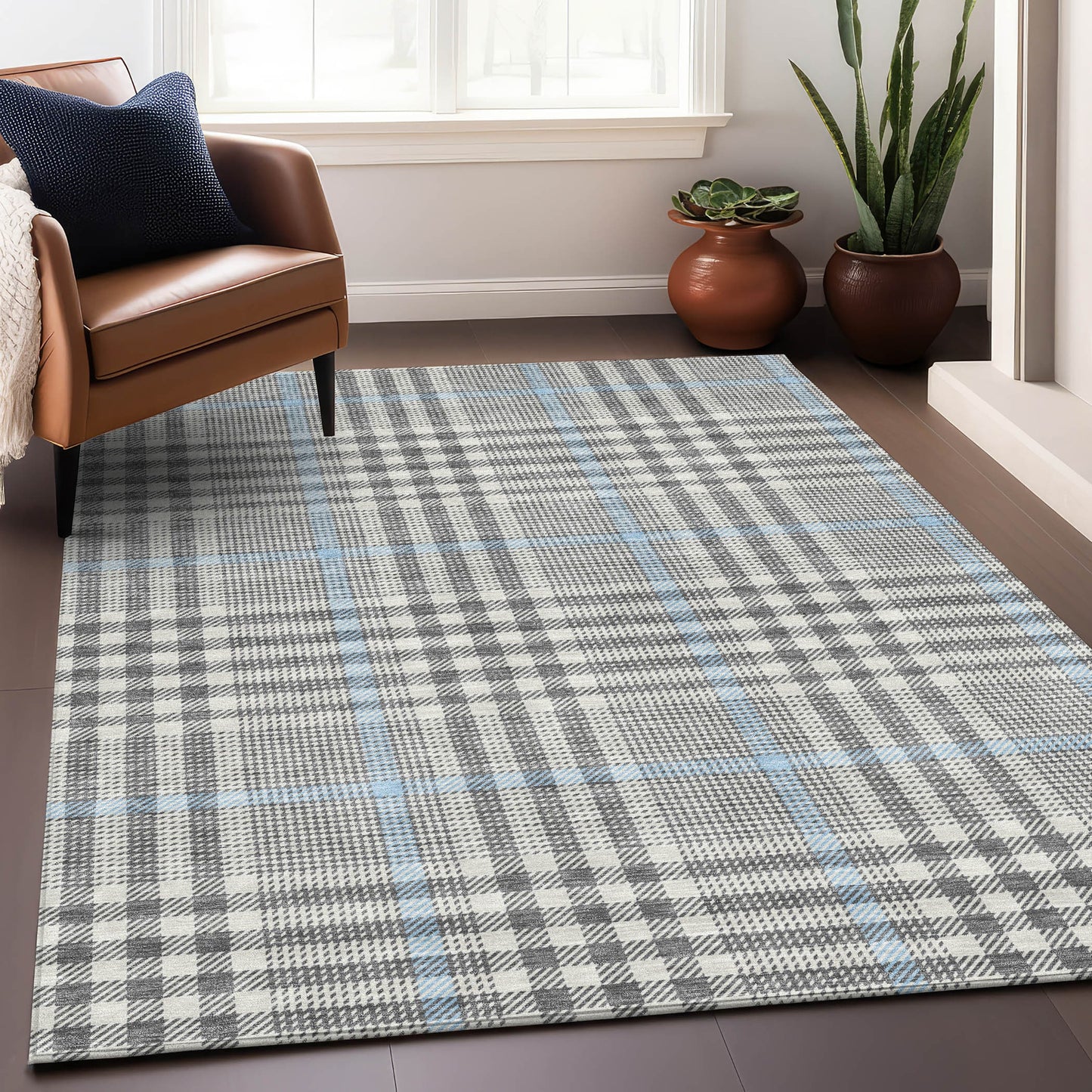 Addison Rugs Chantille ACN1054GY 8 x 10 (ft) Loomed Polyester Gray Rectangular Indoor/Outdoor Machine washable Pet Friendly Area rug