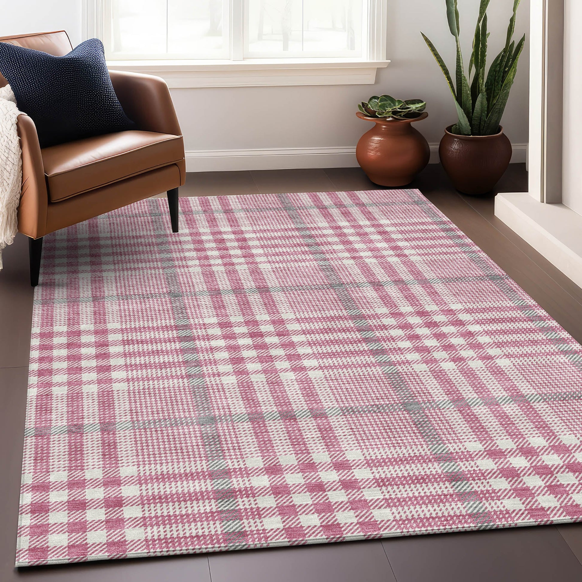 Addison Rugs Chantille ACN1054BL 10 x 14 (ft) Polyester Blush Rectangular Indoor/Outdoor Geometric Machine washable Pet Friendly Area rug