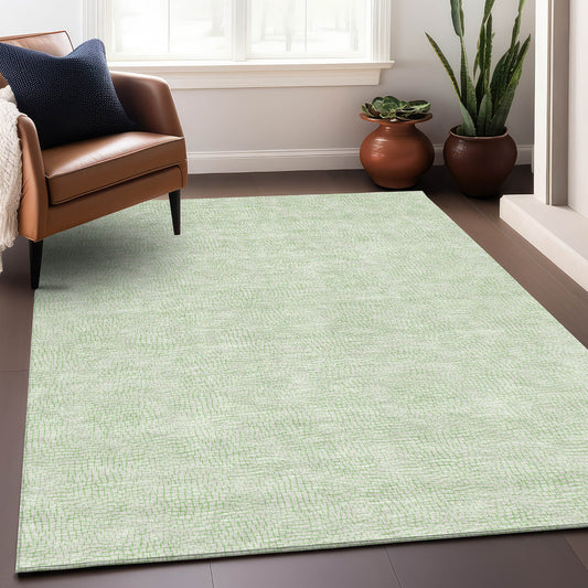 Addison Rugs Chantille ACN1058MZ 9 x 12 (ft) Polyester Mint Rectangular Indoor/Outdoor Geometric Machine washable Pet Friendly Area rug