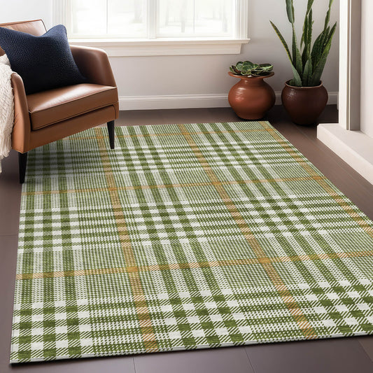 Addison Rugs Chantille ACN1054OL 8 x 10 (ft) Loomed Polyester Olive Rectangular Indoor/Outdoor Machine washable Pet Friendly Area rug