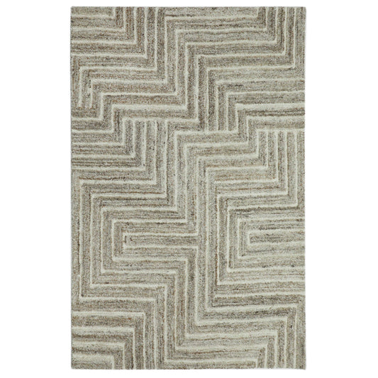 Obeetee Dunes 8 x 10 (ft) Tufted Wool Natural Rectangular Indoor Spot Clean Only Pet Friendly Area rug