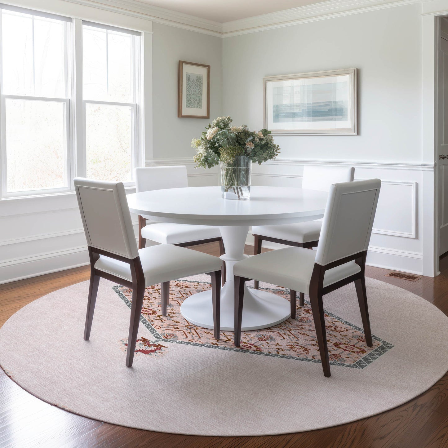 Addison Rugs Chantille ACN1011PI 8 x 8 (ft) Loomed Polyester Pink Round Indoor/Outdoor Machine washable Pet Friendly Area rug