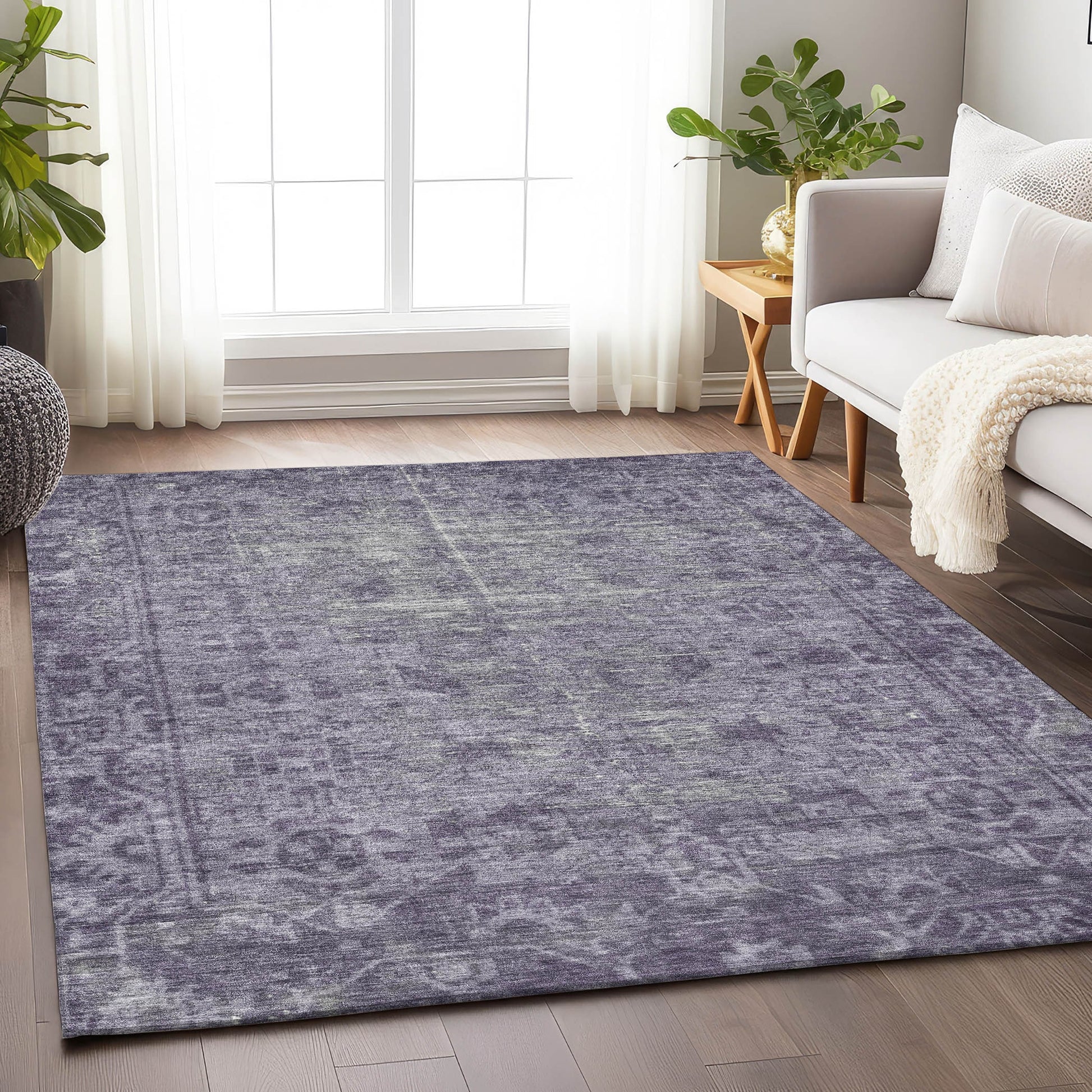 Addison Rugs Chantille ACN1228PP 9 x 12 (ft) Polyester Purple Rectangular Indoor/Outdoor Geometric Machine washable Pet Friendly Area rug