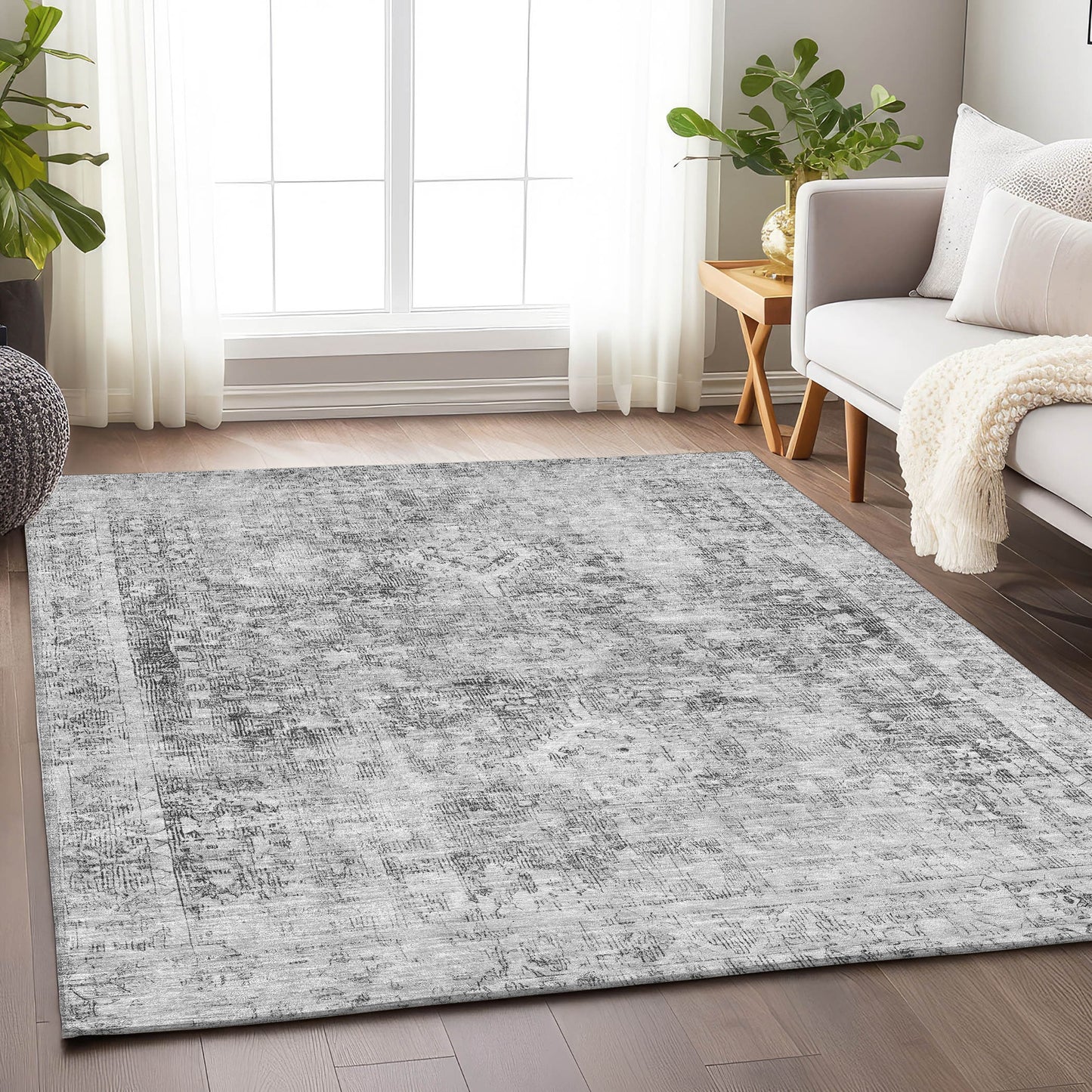 Addison Rugs Chantille ACN1229CC 10 x 14 (ft) Polyester Charcoal Rectangular Indoor/Outdoor Geometric Machine washable Pet Friendly Area rug