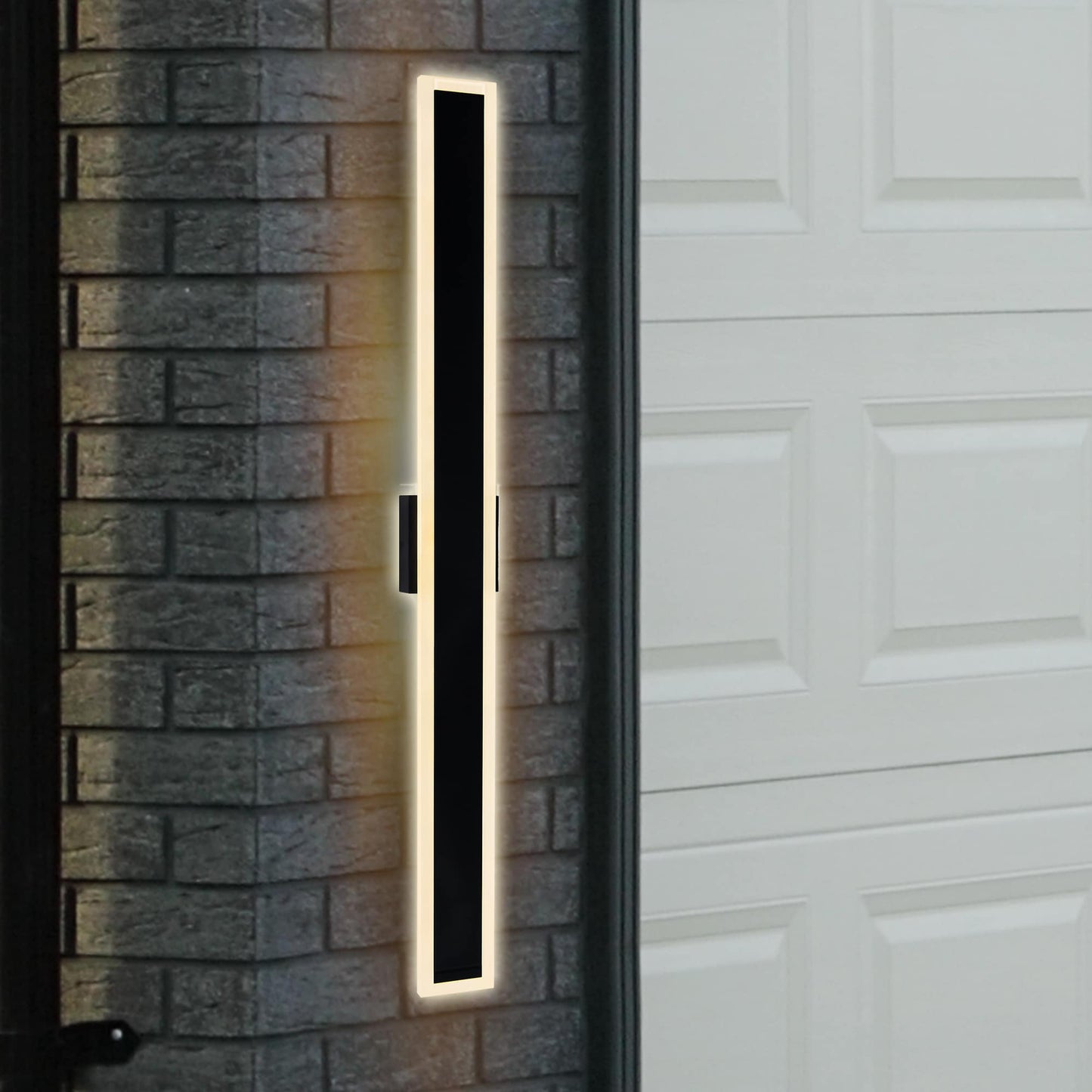 CWI Lighting Malibu 59-in H Multiple finishes Black Hardwired Integrated LED Outdoor Wall Light