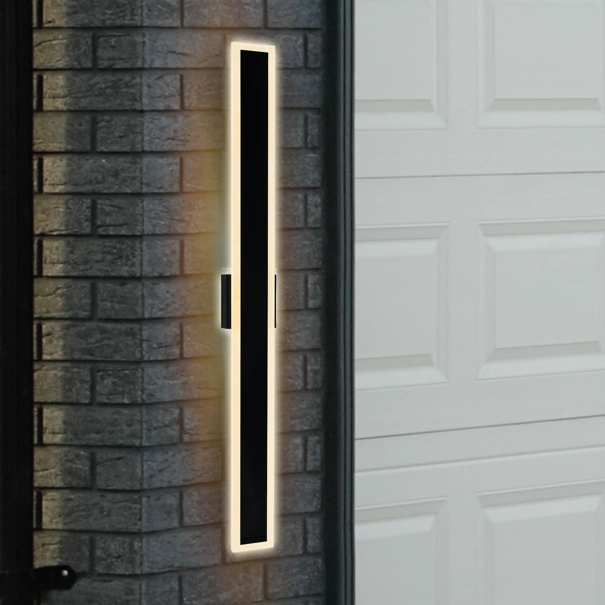 CWI Lighting Malibu 59-in H Multiple finishes Black Hardwired Integrated LED Outdoor Wall Light