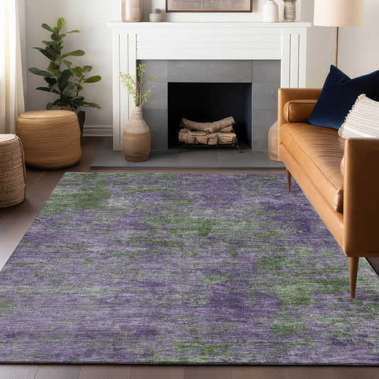 Addison Rugs Chantille ACN1361PP 8 x 10 (ft) Polyester Purple Rectangular Indoor/Outdoor Geometric Machine washable Pet Friendly Area rug