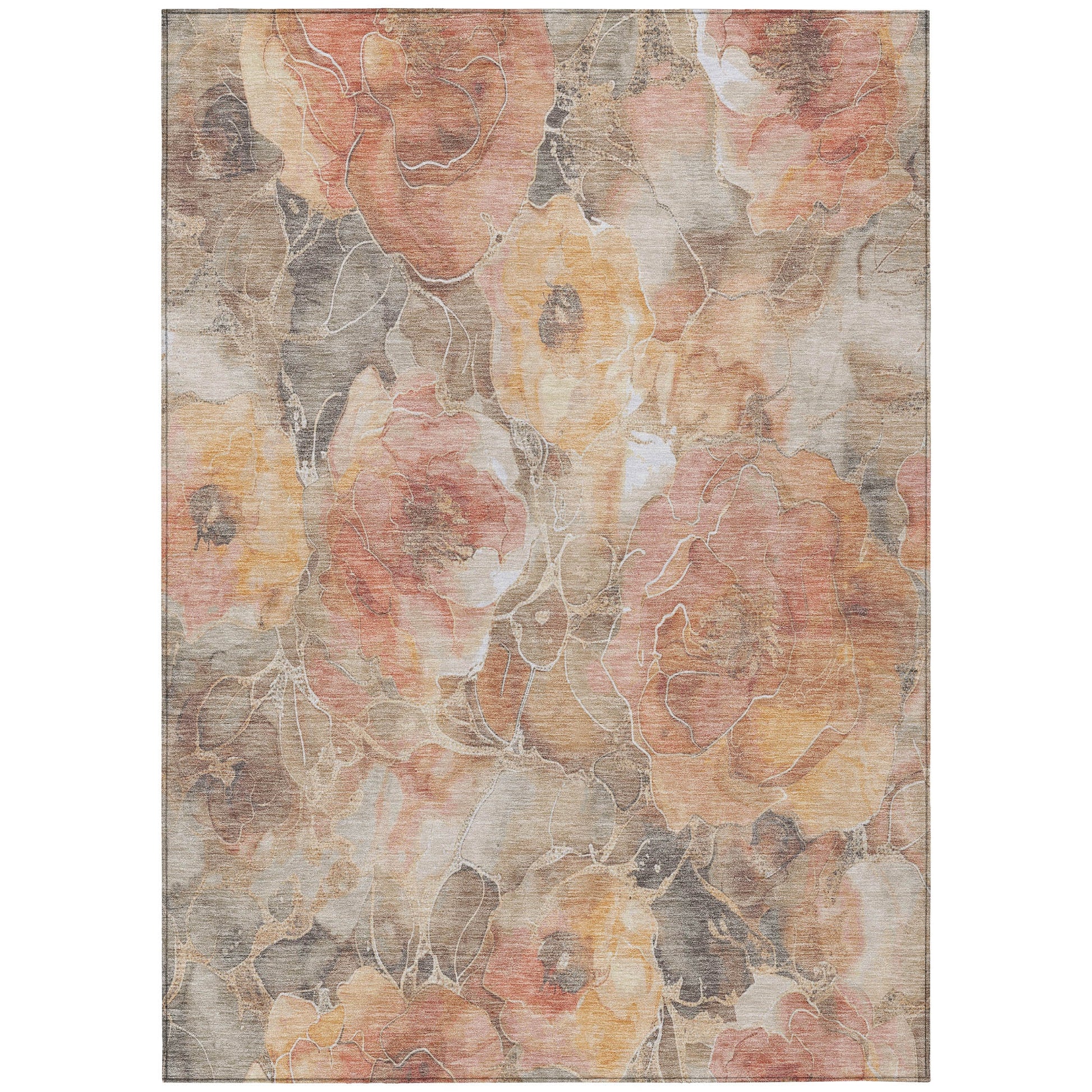 Addison Rugs Chantille ACN1859PH 9 x 12 (ft) Loomed Polyester Peach Rectangular Indoor/Outdoor Geometric Machine washable Pet Friendly Area rug