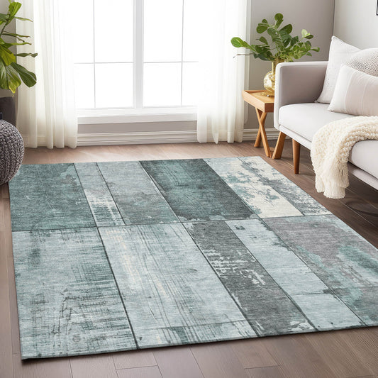 Addison Rugs Chantille ACN1877SF 8 x 10 (ft) Loomed Polyester Seafoam Rectangular Indoor/Outdoor Geometric Machine washable Pet Friendly Area rug