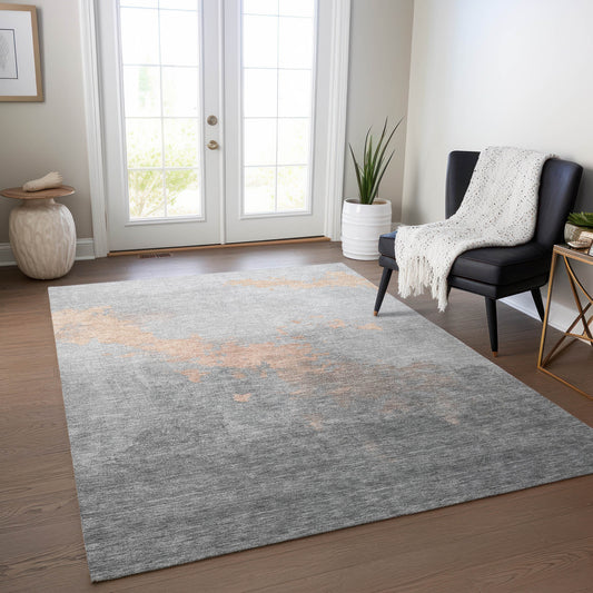 Addison Rugs Chantille ACN1881PH 8 x 10 (ft) Loomed Polyester Peach Rectangular Indoor/Outdoor Geometric Machine washable Pet Friendly Area rug