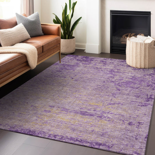 Addison Rugs Chantille ACN1901PP 8 x 10 (ft) Loomed Polyester Purple Rectangular Indoor/Outdoor Machine washable Pet Friendly Area rug