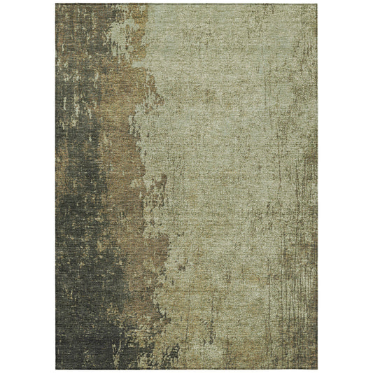 Addison Rugs Chantille ACN1904OL 8 x 10 (ft) Loomed Polyester Olive Rectangular Indoor/Outdoor Machine washable Pet Friendly Area rug