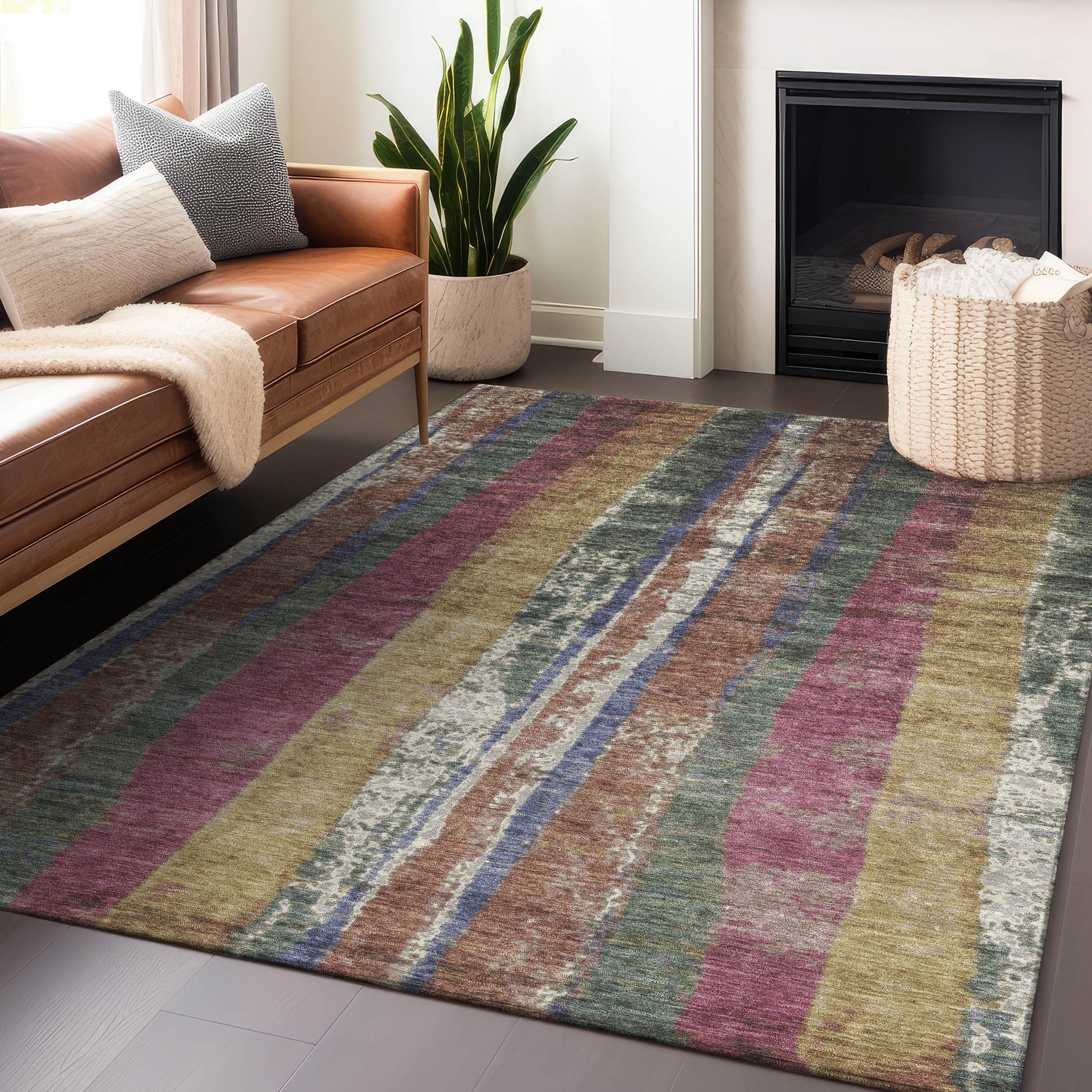 Addison Rugs Chantille ACN1910BL 9 x 12 (ft) Loomed Polyester Blush Rectangular Indoor/Outdoor Machine washable Pet Friendly Area rug