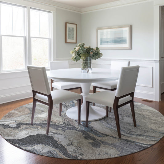 Addison Rugs Chantille ACN1908TP 8 x 8 (ft) Loomed Polyester Taupe Round Indoor/Outdoor Machine washable Pet Friendly Area rug