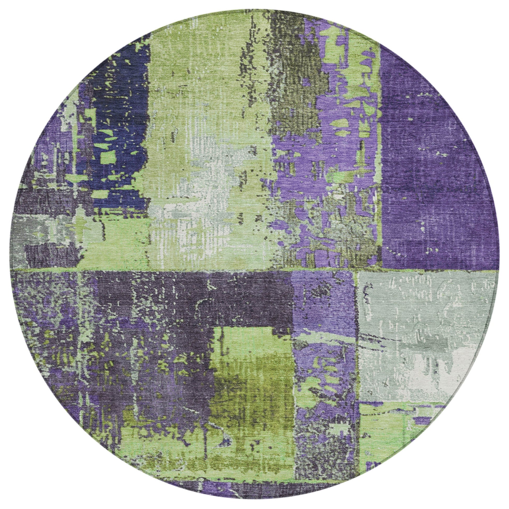 Addison Rugs Chantille ACN1866AL 8 x 8 (ft) Loomed Polyester Aloe Round Indoor/Outdoor Geometric Machine washable Pet Friendly Area rug