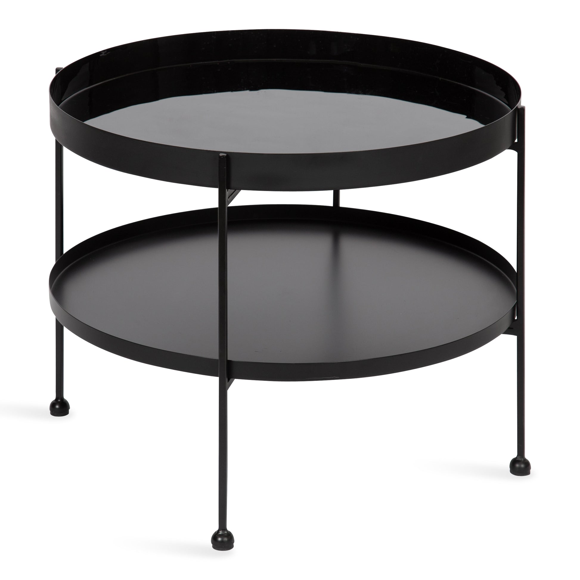 Kate and Laurel Modern Round Metal Black 26-in W x 20-in H Coffee Table