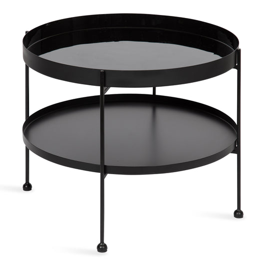 Kate and Laurel Modern Round Metal Black 26-in W x 20-in H Coffee Table