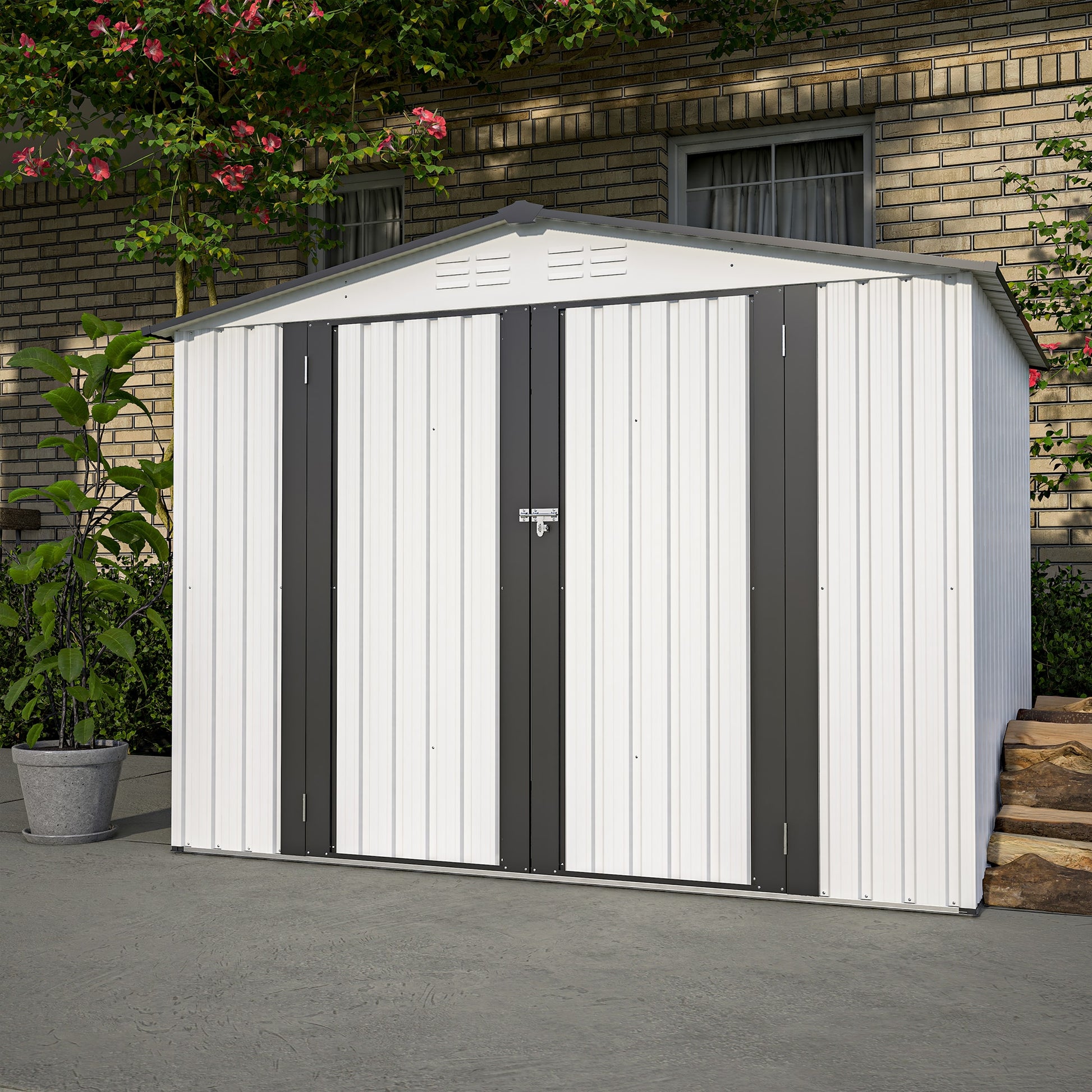 Xspracer 6-ft x 8-ft Galvanized steel Metal Storage Shed