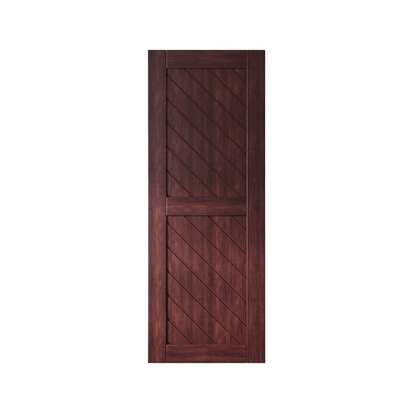 HOMACER 30-in x 80-in Red Mahogany Prefinished Non-standard Pine Wood Solid core Single Barn Door (Hardware Not Included)