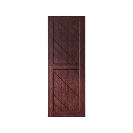 HOMACER 30-in x 80-in Red Mahogany Prefinished Non-standard Pine Wood Solid core Single Barn Door (Hardware Not Included)