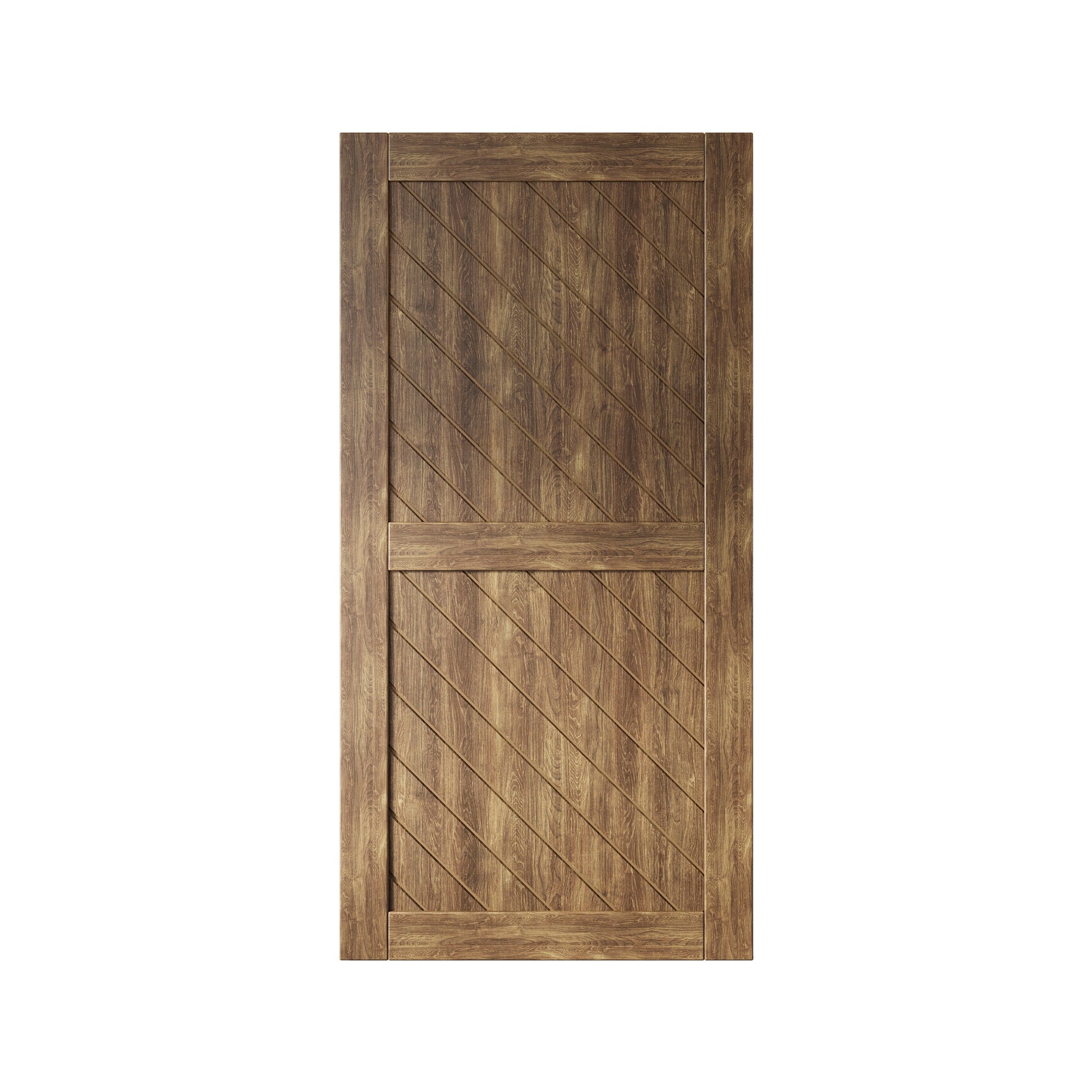 HOMACER 36-in x 80-in Dark Walnut Prefinished Non-standard Pine Wood Solid core Single Barn Door (Hardware Not Included)