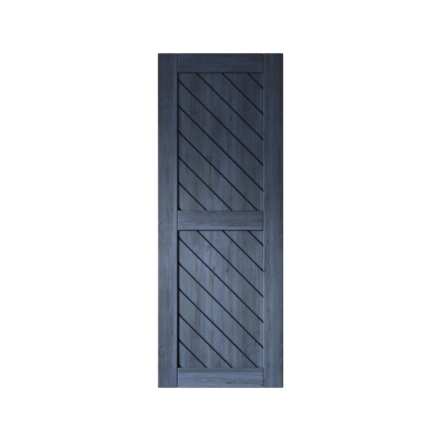 HOMACER 26-in x 80-in Navy Prefinished Non-standard Pine Wood Solid core Single Barn Door (Hardware Not Included)