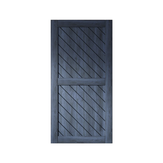 HOMACER 32-in x 80-in Navy Prefinished Non-standard Pine Wood Solid core Single Barn Door (Hardware Not Included)